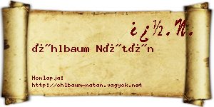 Öhlbaum Nátán névjegykártya